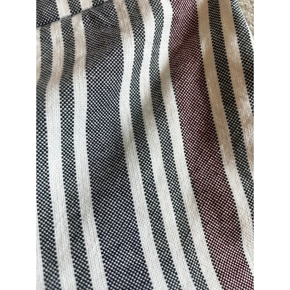 Free People Striped Linen Blend Trousers Size 0 Multi Color Boho Slim Straight